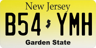 NJ license plate B54YMH