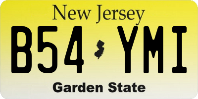 NJ license plate B54YMI
