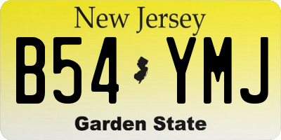 NJ license plate B54YMJ