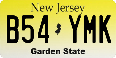 NJ license plate B54YMK