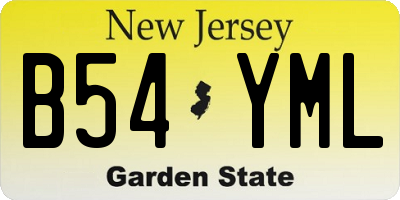 NJ license plate B54YML