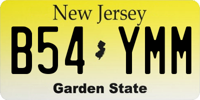 NJ license plate B54YMM