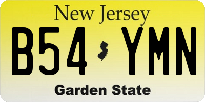 NJ license plate B54YMN