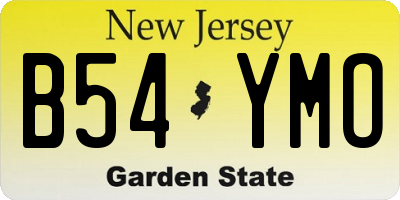 NJ license plate B54YMO