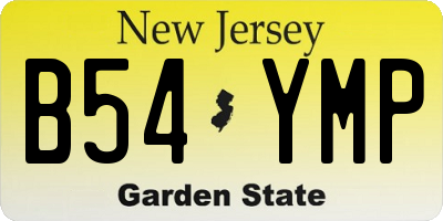 NJ license plate B54YMP
