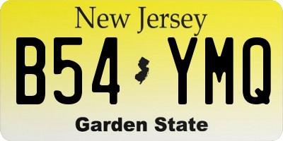 NJ license plate B54YMQ
