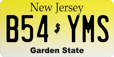 NJ license plate B54YMS