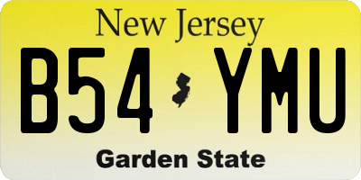 NJ license plate B54YMU