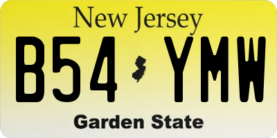 NJ license plate B54YMW