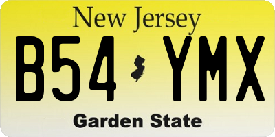 NJ license plate B54YMX