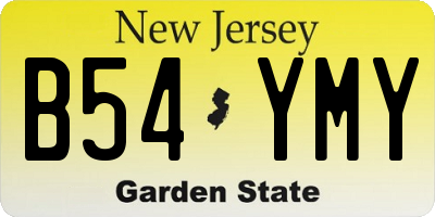 NJ license plate B54YMY