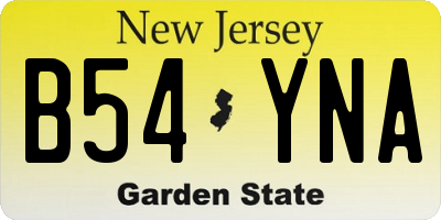 NJ license plate B54YNA