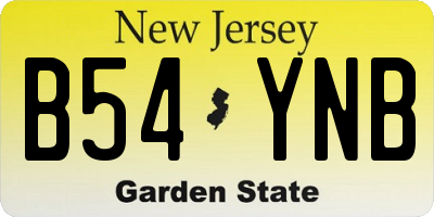 NJ license plate B54YNB