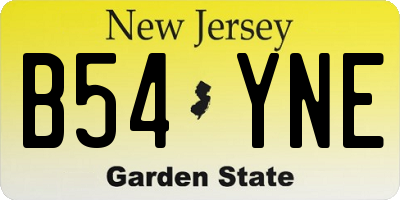 NJ license plate B54YNE