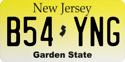NJ license plate B54YNG
