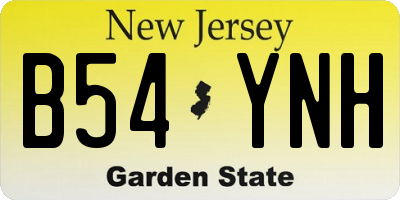 NJ license plate B54YNH