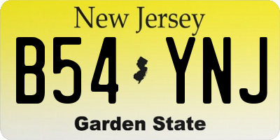NJ license plate B54YNJ