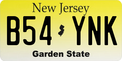 NJ license plate B54YNK