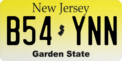 NJ license plate B54YNN