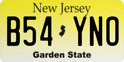 NJ license plate B54YNO