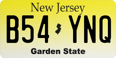 NJ license plate B54YNQ
