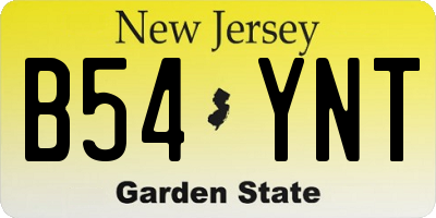 NJ license plate B54YNT
