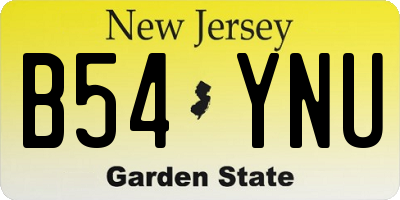 NJ license plate B54YNU