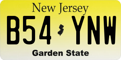 NJ license plate B54YNW