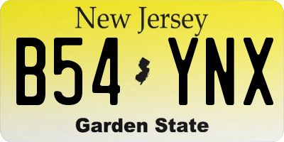 NJ license plate B54YNX