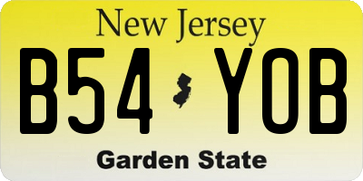 NJ license plate B54YOB