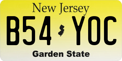 NJ license plate B54YOC
