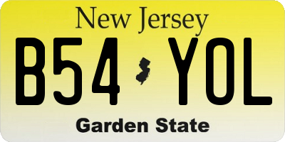 NJ license plate B54YOL
