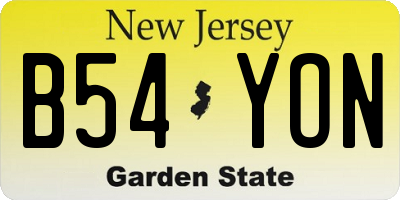 NJ license plate B54YON