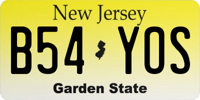 NJ license plate B54YOS