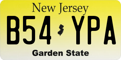 NJ license plate B54YPA