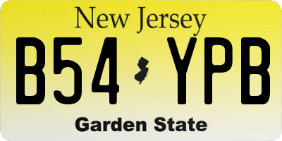 NJ license plate B54YPB
