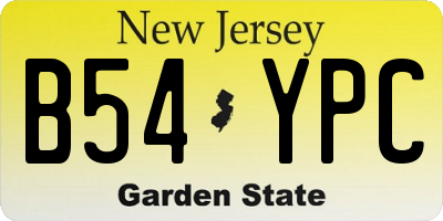 NJ license plate B54YPC