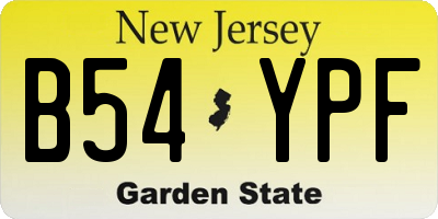 NJ license plate B54YPF