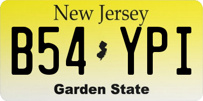 NJ license plate B54YPI