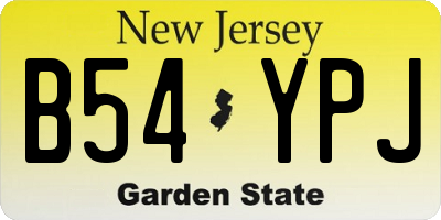 NJ license plate B54YPJ