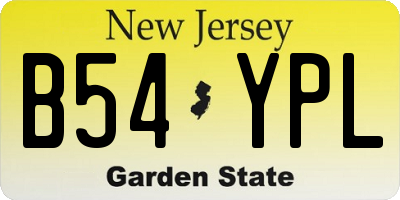 NJ license plate B54YPL