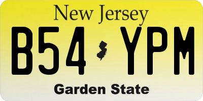 NJ license plate B54YPM