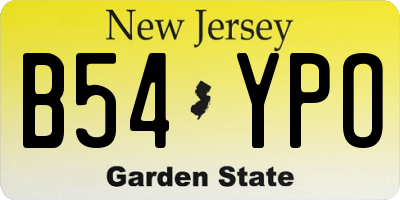 NJ license plate B54YPO