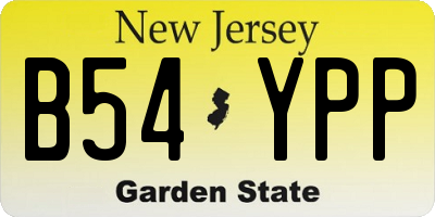 NJ license plate B54YPP