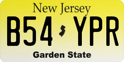 NJ license plate B54YPR