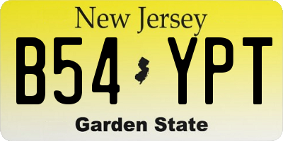 NJ license plate B54YPT