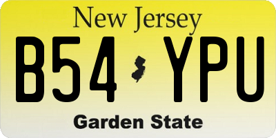 NJ license plate B54YPU