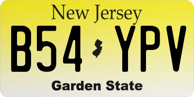 NJ license plate B54YPV