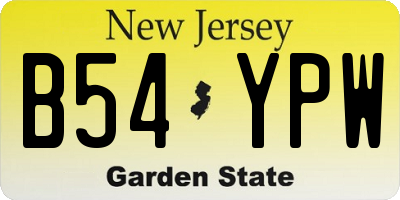 NJ license plate B54YPW