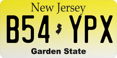 NJ license plate B54YPX